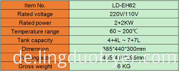 Electric Fryer Product Details